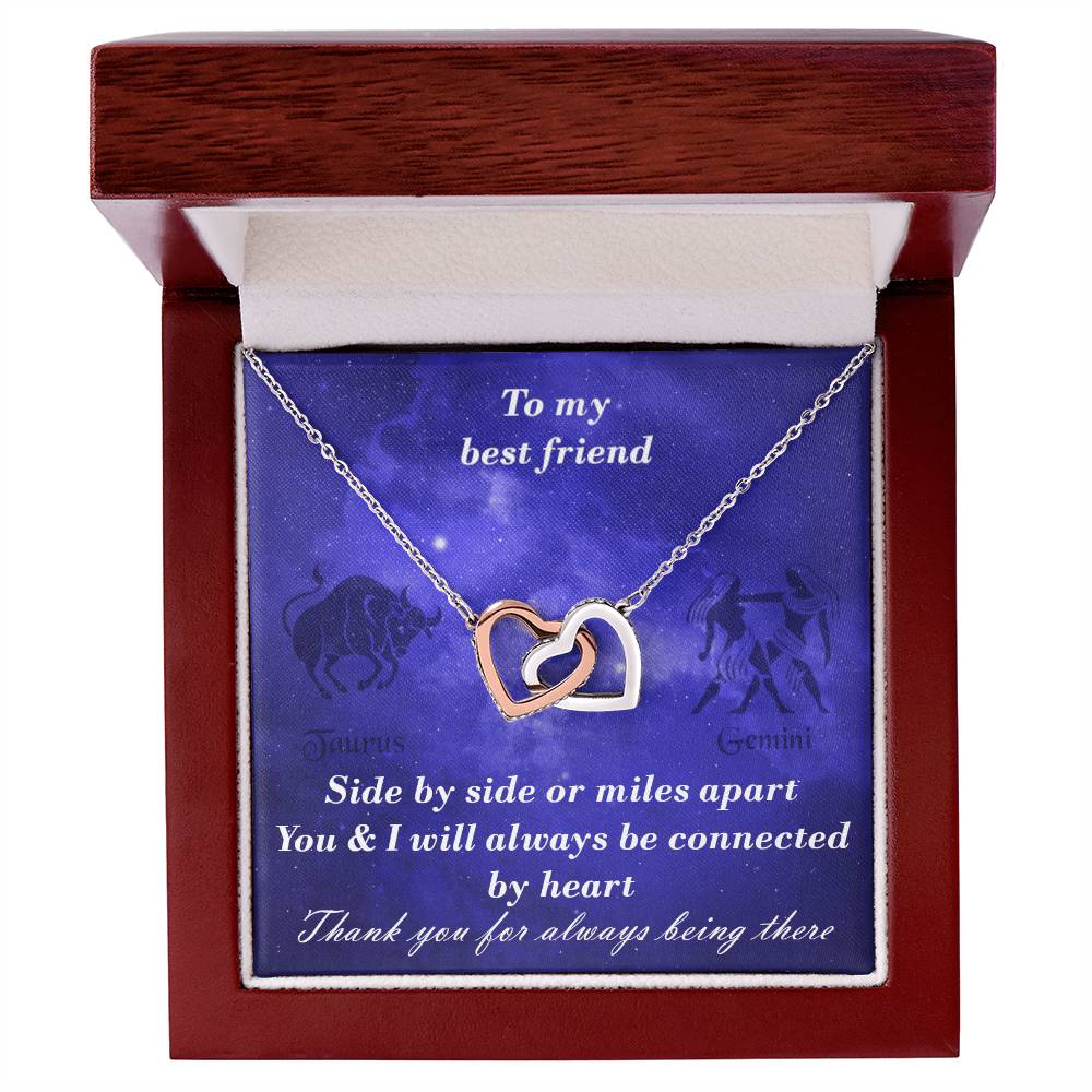 Taurus To Gemini Best Friend Interlocked Hearts Necklace Interlocking Hearts Necklace