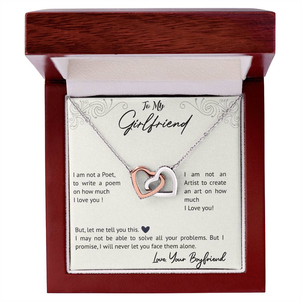 To My Gorgeous Girl Friend Interlocking Hearts Necklace