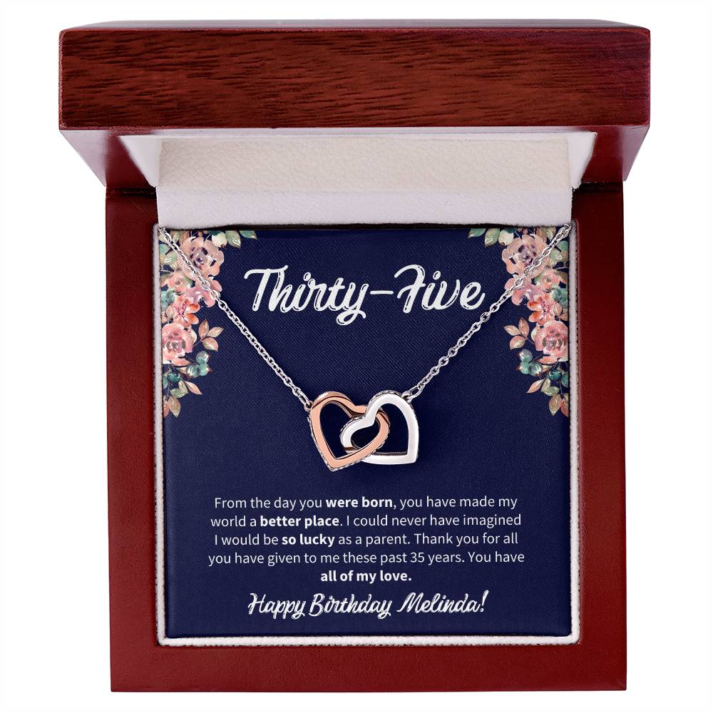 Thirty-Five Birthday All Of My Love Interlocked Hearts Necklace Interlocking Hearts Necklace