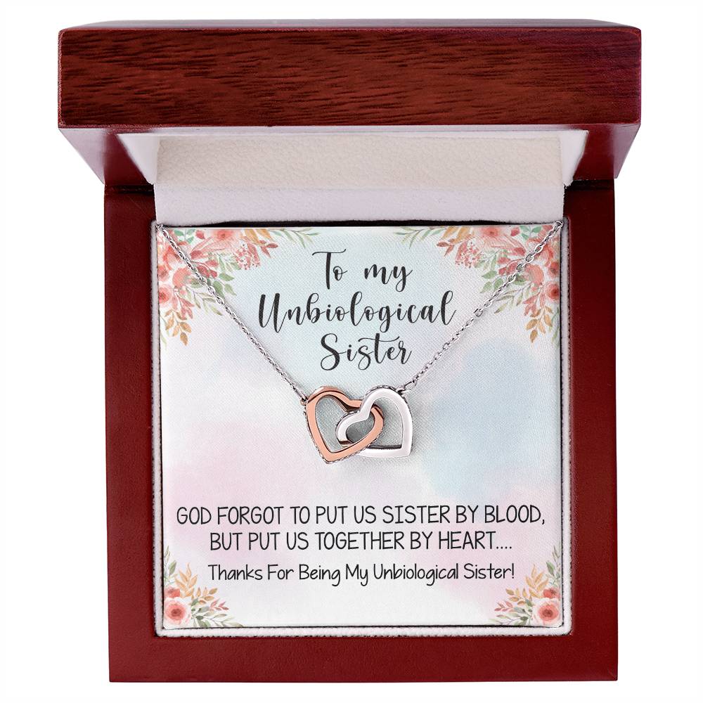 Unbiological Sister Necklace Soul Sister Best Friend Gift Bff Gift Interlocking Hearts Necklace
