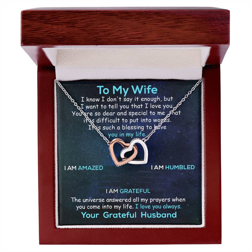 Personalized Wife Necklace Husband To Wife Gift For My Wife Romantic Wife Gift Wife Birthday Surprise Wife Appreciation Up The Movie Interlocking Hearts Necklace