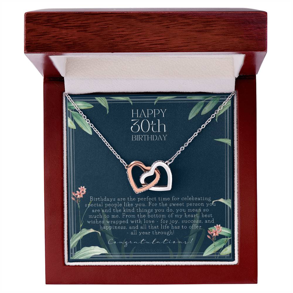 30Th Birthday Gifts For Women Necklace For Her 3 Decade Jewelry 30 Years Old 30Th Birthday Gift Necklace Jewelry Gift For Her Interlocking Hearts Necklace