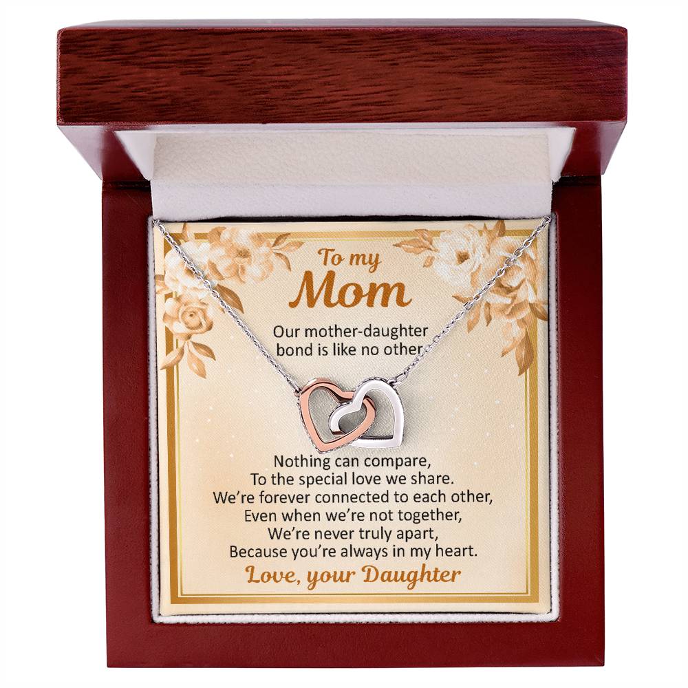 To My Mom - Our Mother Daughter Bond - Necklace Interlocking Hearts Necklace