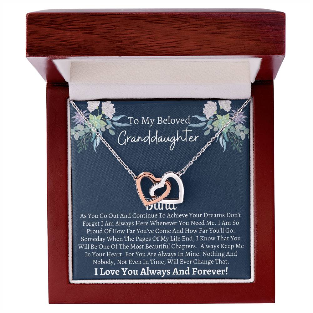 Granddaughter Gift Interlocking Hearts Necklace
