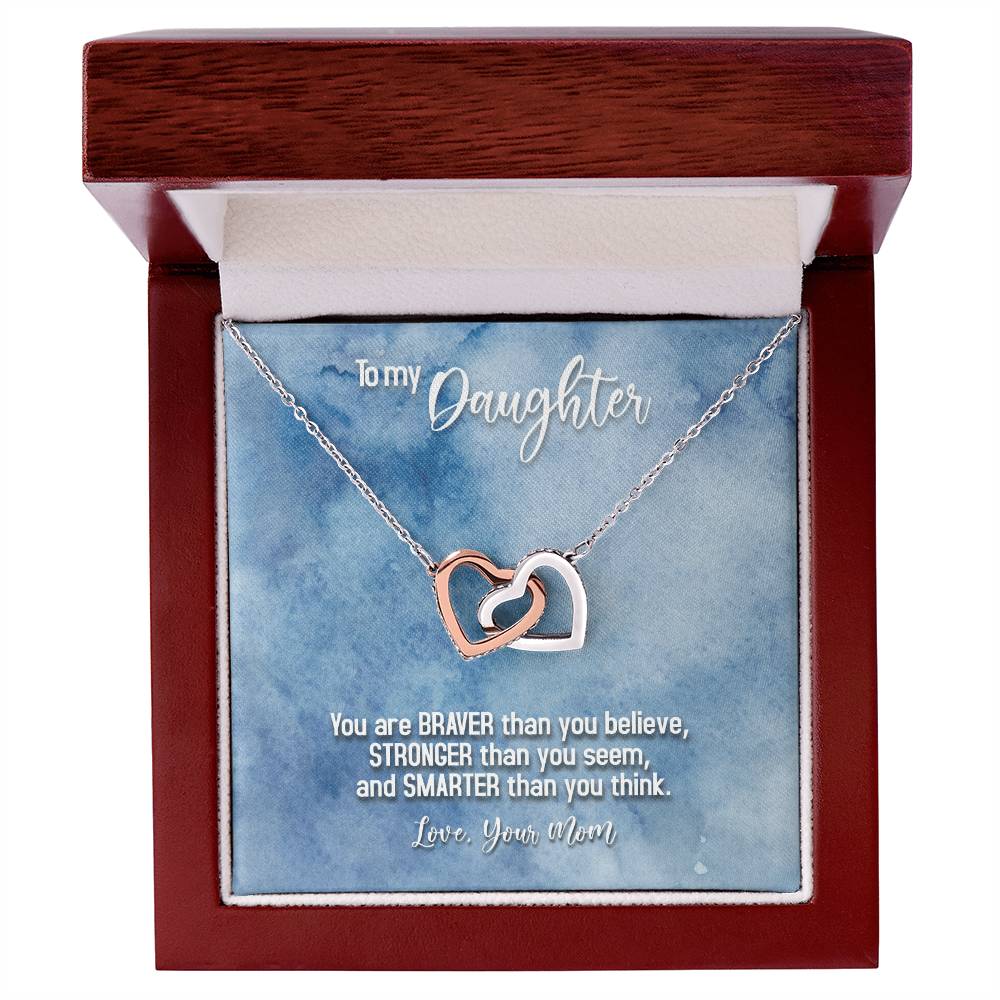 To My Daughter From Mom Interlocking Hearts Necklace Mother To Daughter Gift Birthday Gift To Daughter From Mom Daughter Necklace
