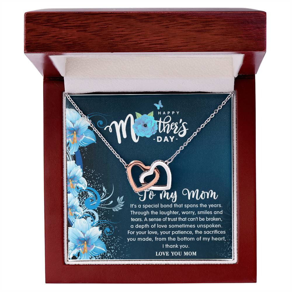 Infinity Love - To My Dearest Mom Necklace Interlocking Hearts Necklace