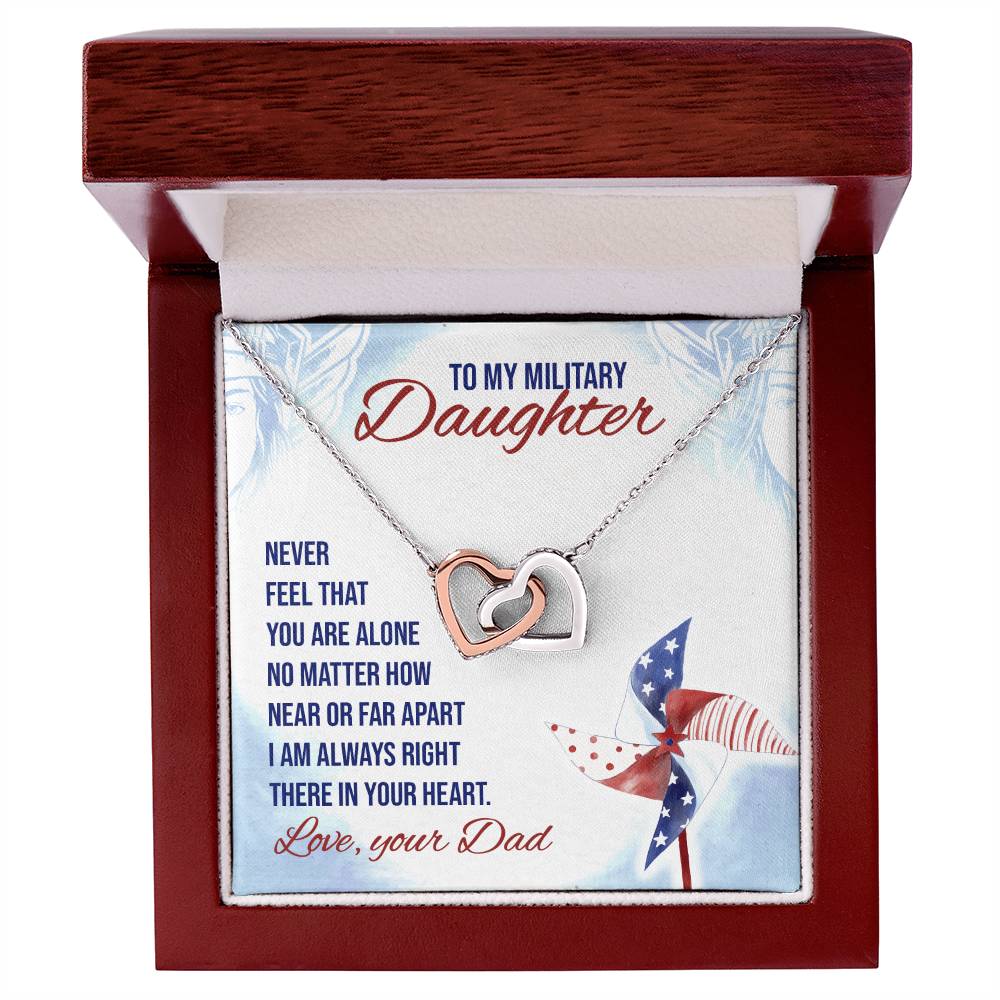 To My Daughter From Dad Interlocking Hearts Necklace Father To Daughter Gift Birthday Gift To Daughter From Dad Daughter Necklace