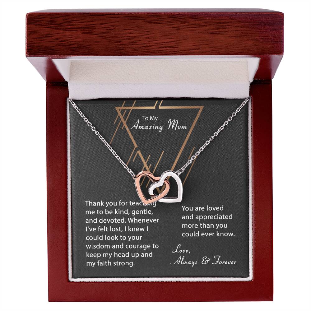 Keep My Faith Strong Necklace Interlocking Hearts Necklace