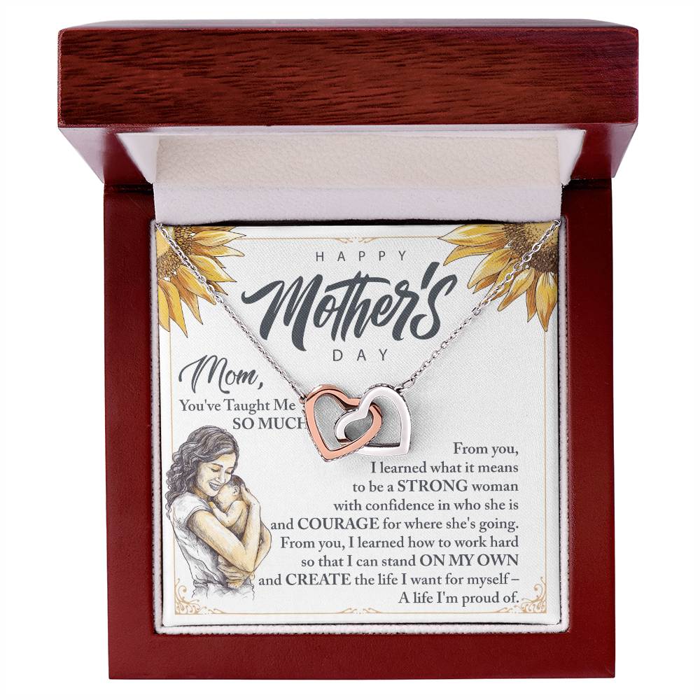 Mom You'Ve Taught Me So Much - Interlocking Heart Interlocking Hearts Necklace