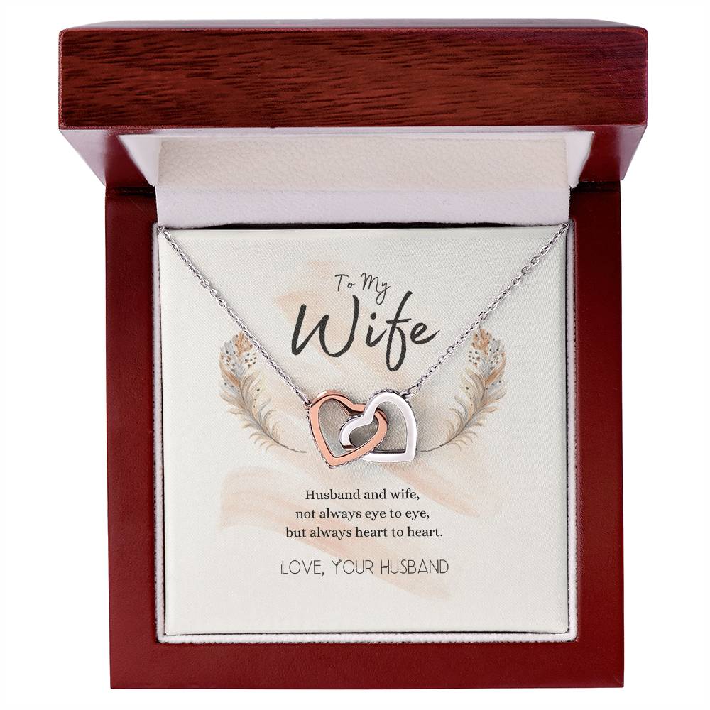 To My Wife Heart To Heart Necklace Interlocking Hearts Necklace