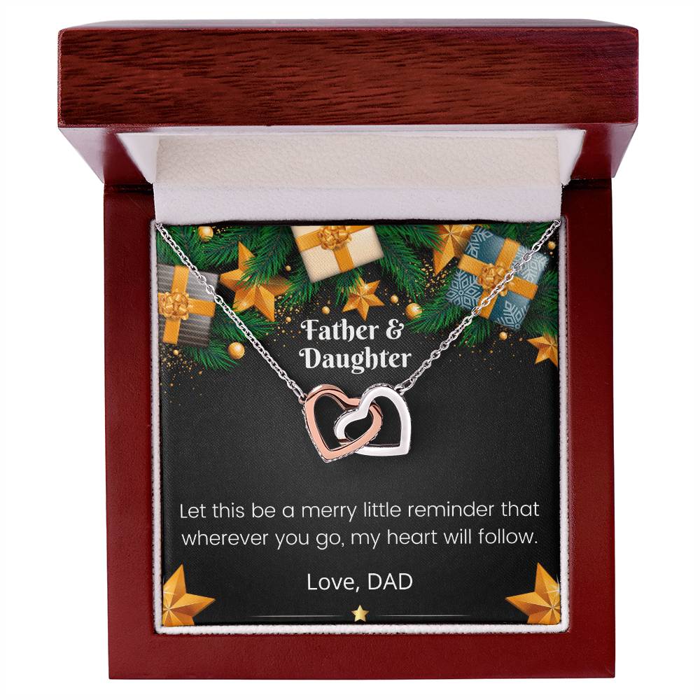 Father And Daughter Linked Hearts Interlocking Hearts Necklace