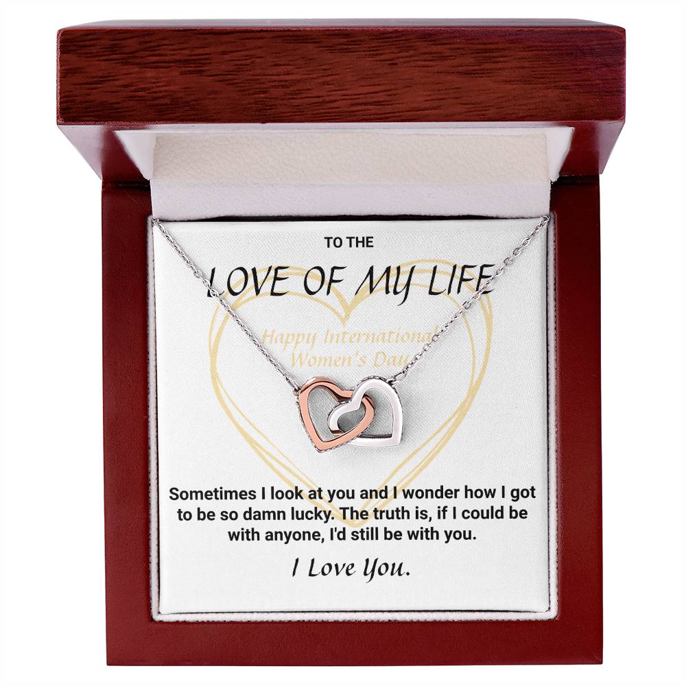 International Women'S Day Connected Hearts Necklace Interlocking Hearts Necklace