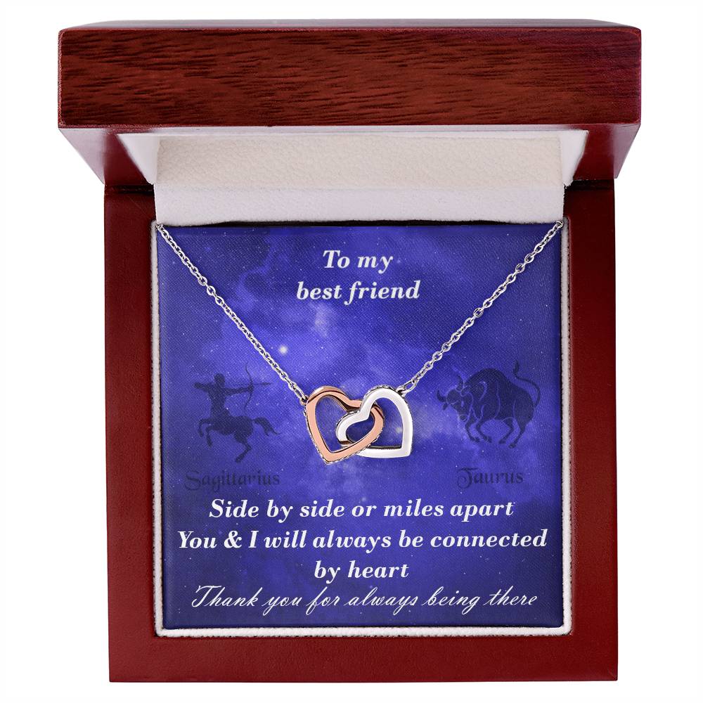 Sagittarius To Taurus Best Friend Interlocked Hearts Necklace Interlocking Hearts Necklace