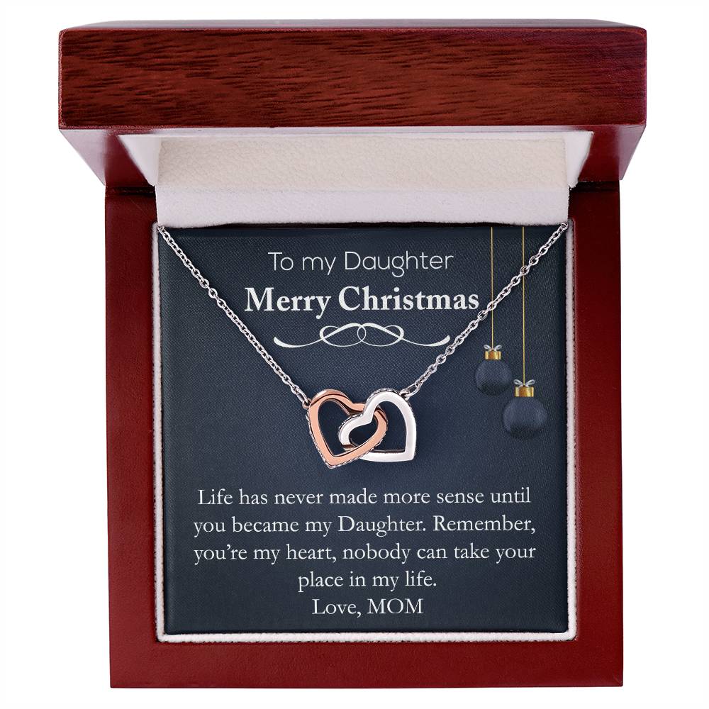 Christmas Gift For Daughters- Interlock Heart Necklace! Interlocking Hearts Necklace