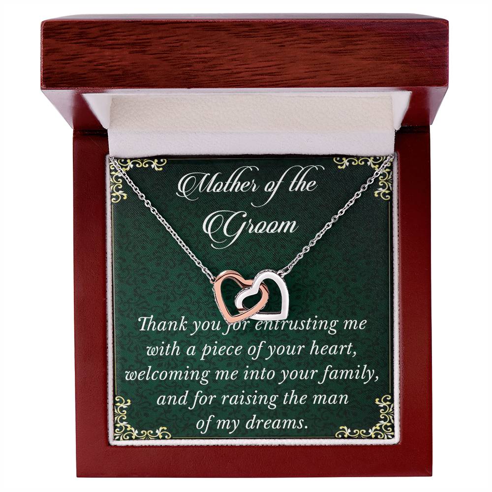 Mother Of The Groom Necklace From Bridemother In Law Necklacegroom'S Mother Interlocking Hearts Necklace Mother Of The Groom Wedding Gift