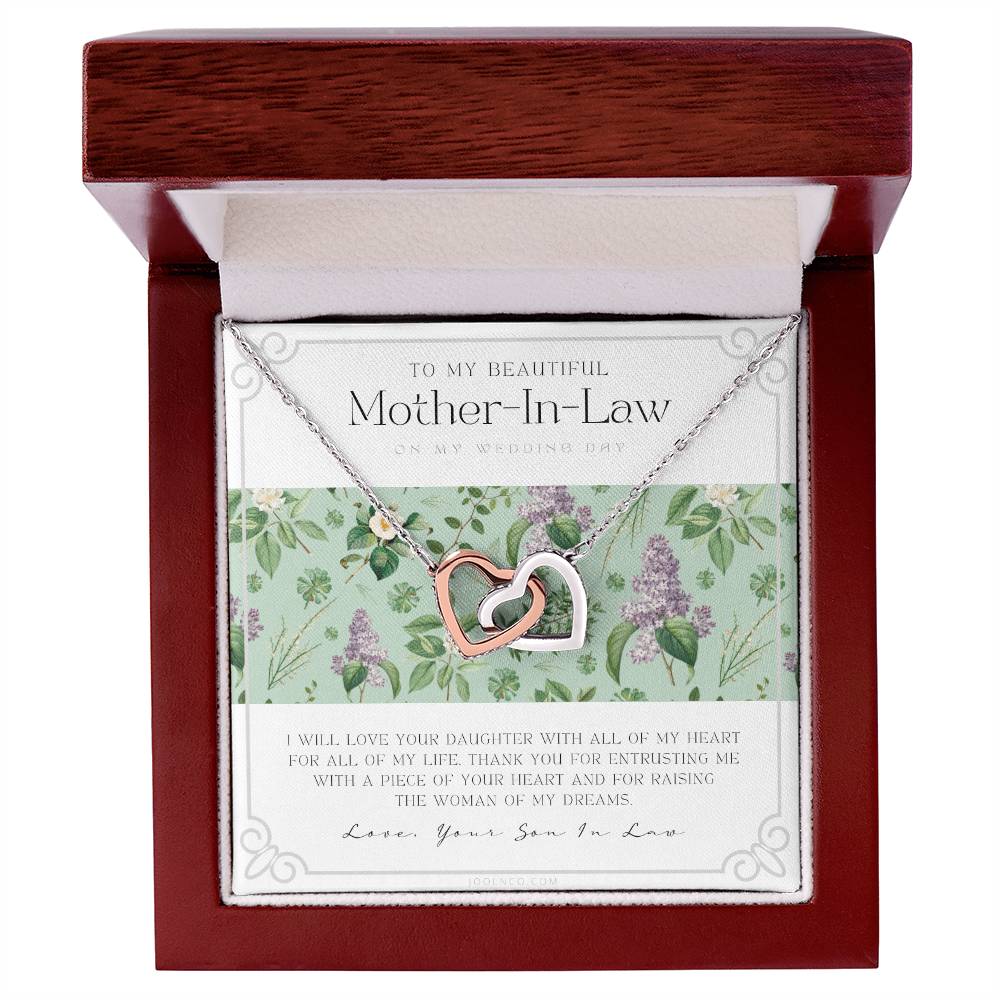 Mother Of The Bride Gift From Groom Mother In Law Gift On Wedding Day From Groom Gifts For Mother Of The Bride Future Mother-In-Law Interlocking Hearts Necklace