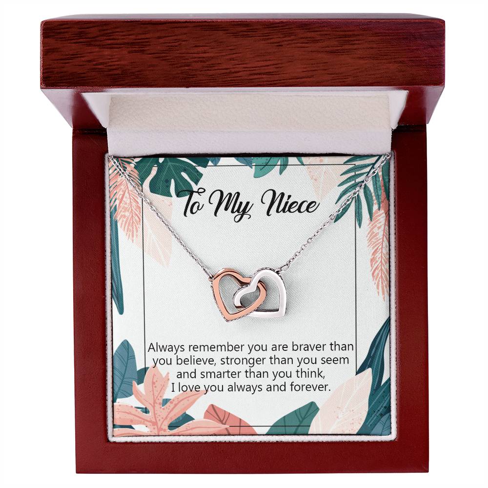To My Niece Necklace Niece Birthday Gift From Aunt Niece Necklace Giftniece Gift From Aunt Uncle Aunt Niece Interlocking Hearts Necklace
