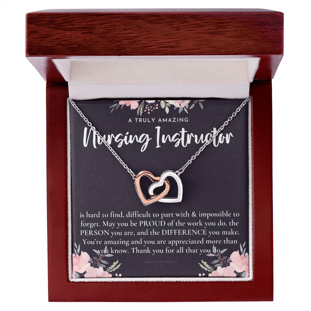 Gift For Nursing Instructor Nursing Instructor Appreciation Gift A Truly Amazing Nursing Instructor Gift Interlocking Hearts Necklace