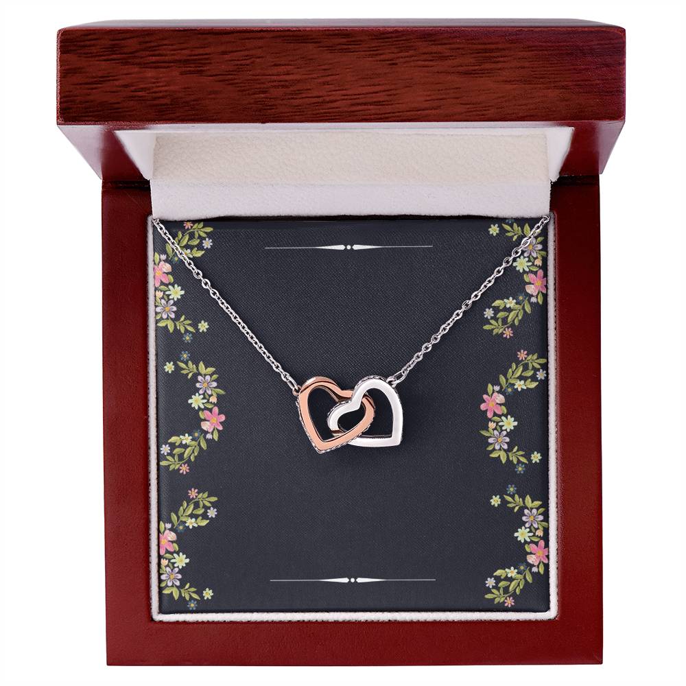 Two Hearts Necklace For Her Interlocking Hearts Necklace