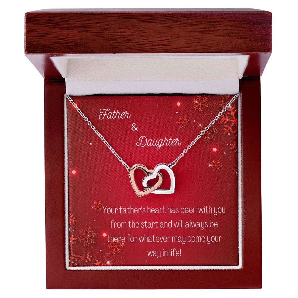 Father And Daughter Linked Hearts Necklace Interlocking Hearts Necklace