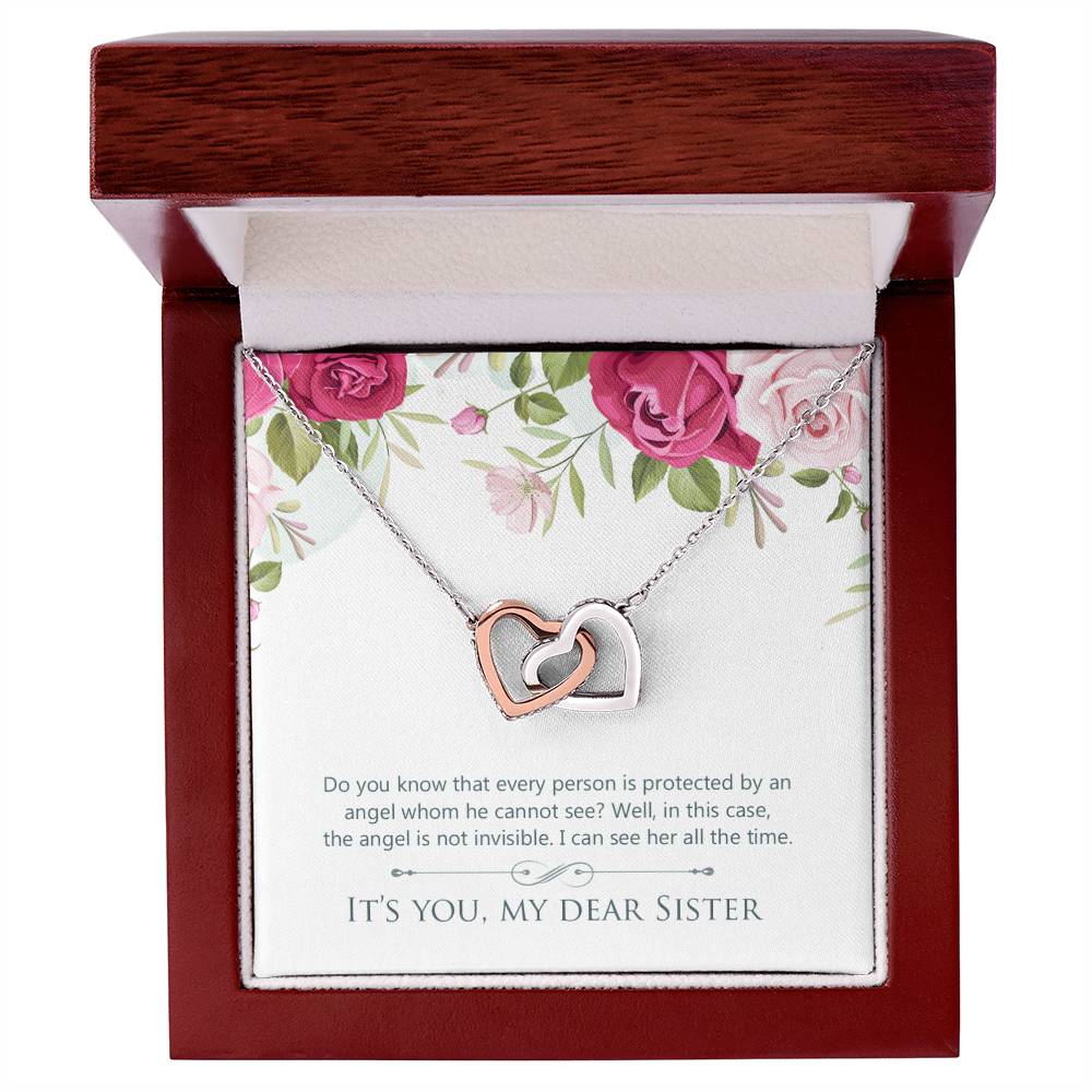 Gift For Sister - My Angel Necklace Interlocking Hearts Necklace