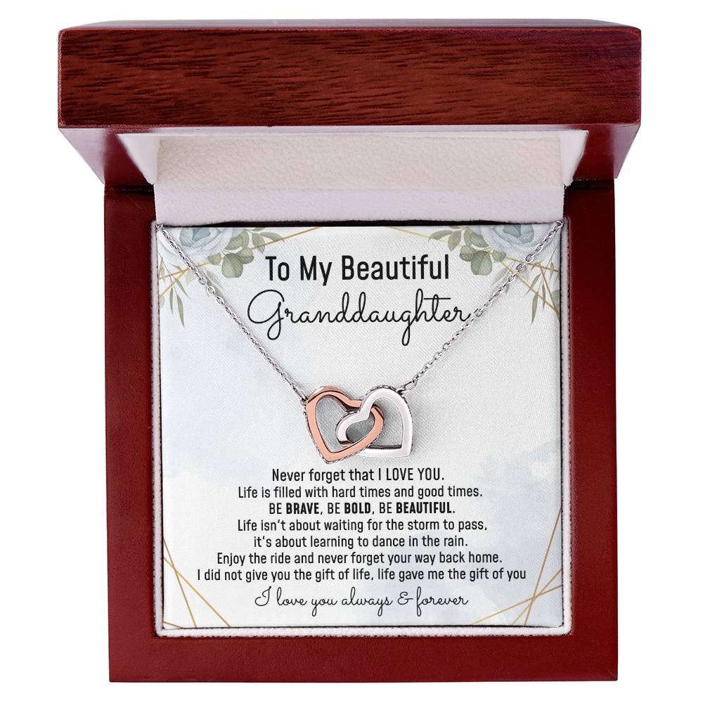 Granddaughter Necklace Gift From Grandparents Interlocking Hearts Necklace