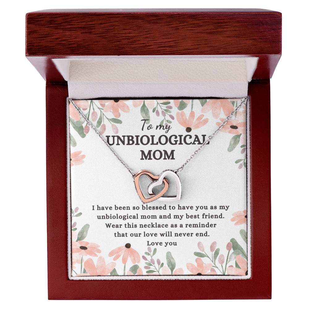 Gift For Unbiological Mom - Interlocking Heart Necklace Interlocking Hearts Necklace
