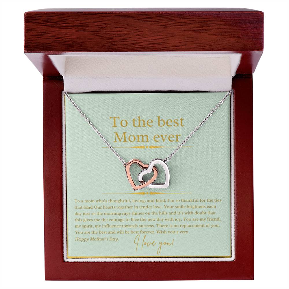 Happy Mothers Day Perfect Gift Necklace Interlocking Hearts Necklace