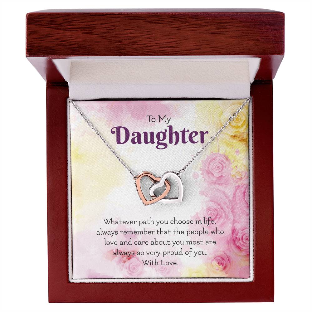 Interlocking Hearts Necklace For Daughter