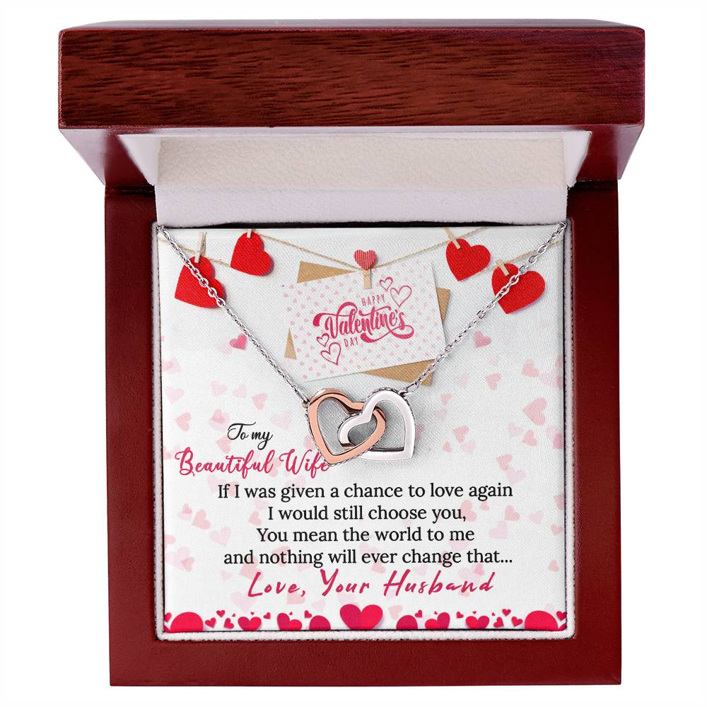 Wife Valentine Interlocking Hearts Necklace