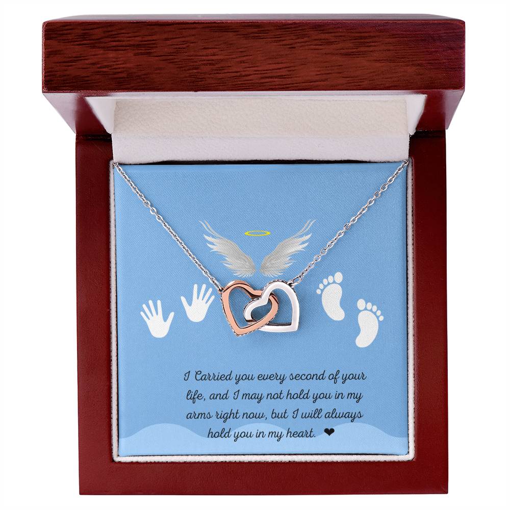 In Memory Of Your Baby Boy Interlocking Hearts Necklace