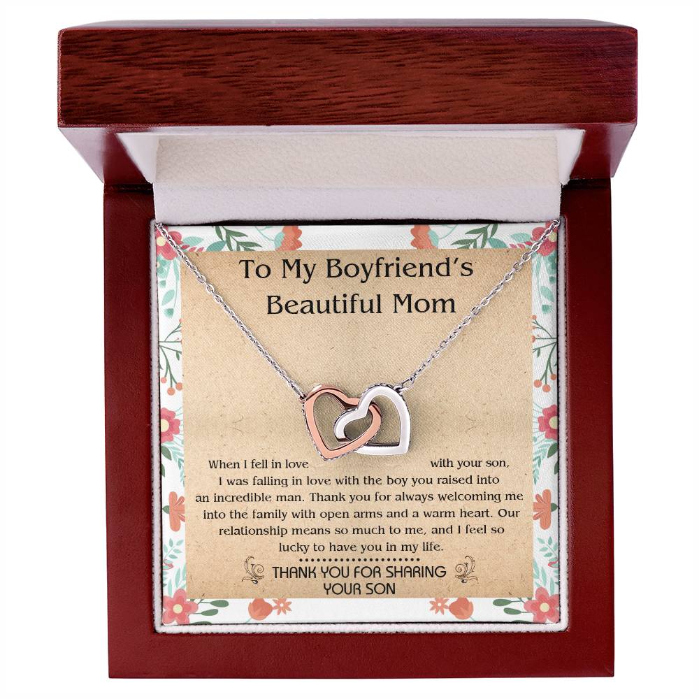 Gift For Boyfriend'S Mom - When I Fell In Love With Your Son - Interlocking Interlocking Hearts Necklace