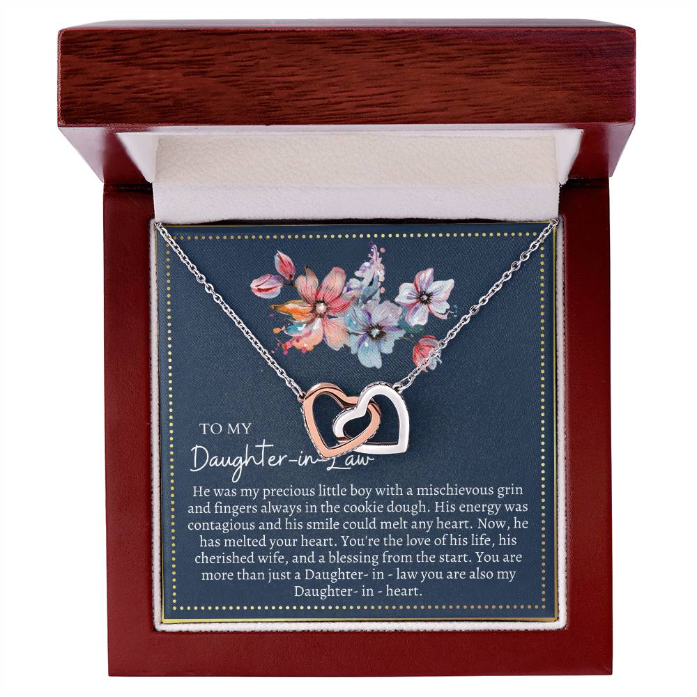 Gift For Daughter In Law Interlocking Hearts Necklace
