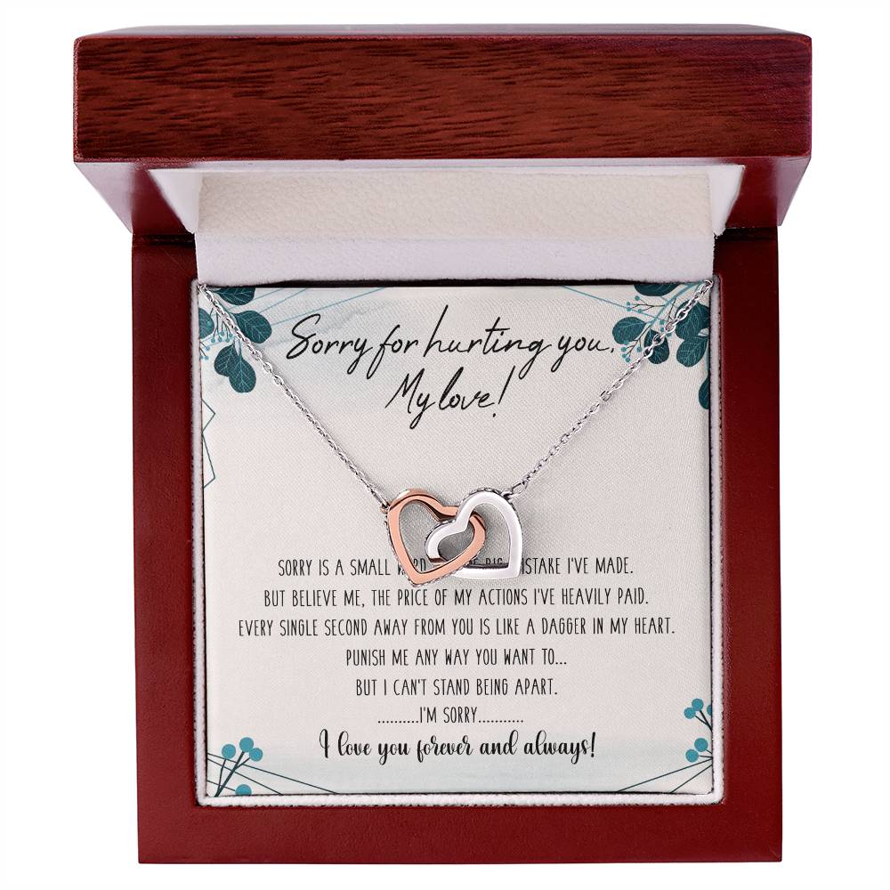 To My Love Interlocking Hearts Necklace Message Card