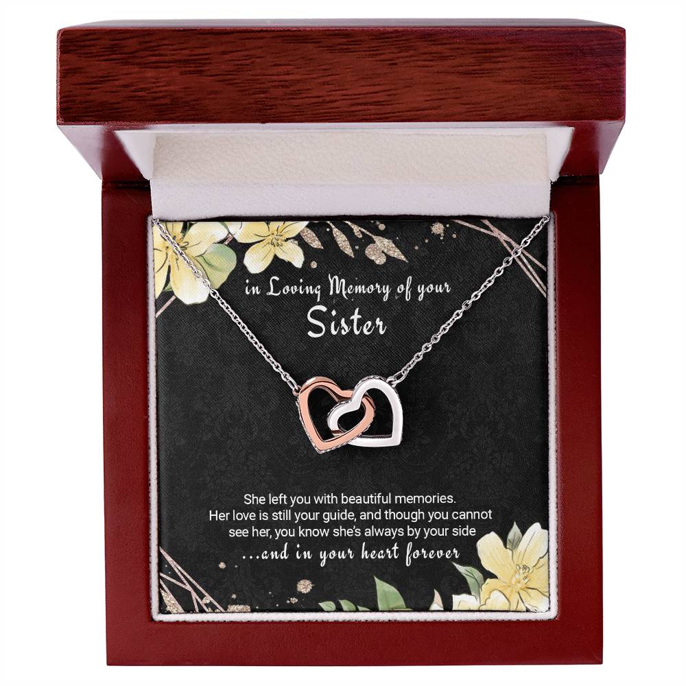 Sister Remembrance Necklace Twin Hearts Sympathy Gift For Loss Of Sister Interlocking Hearts Necklace