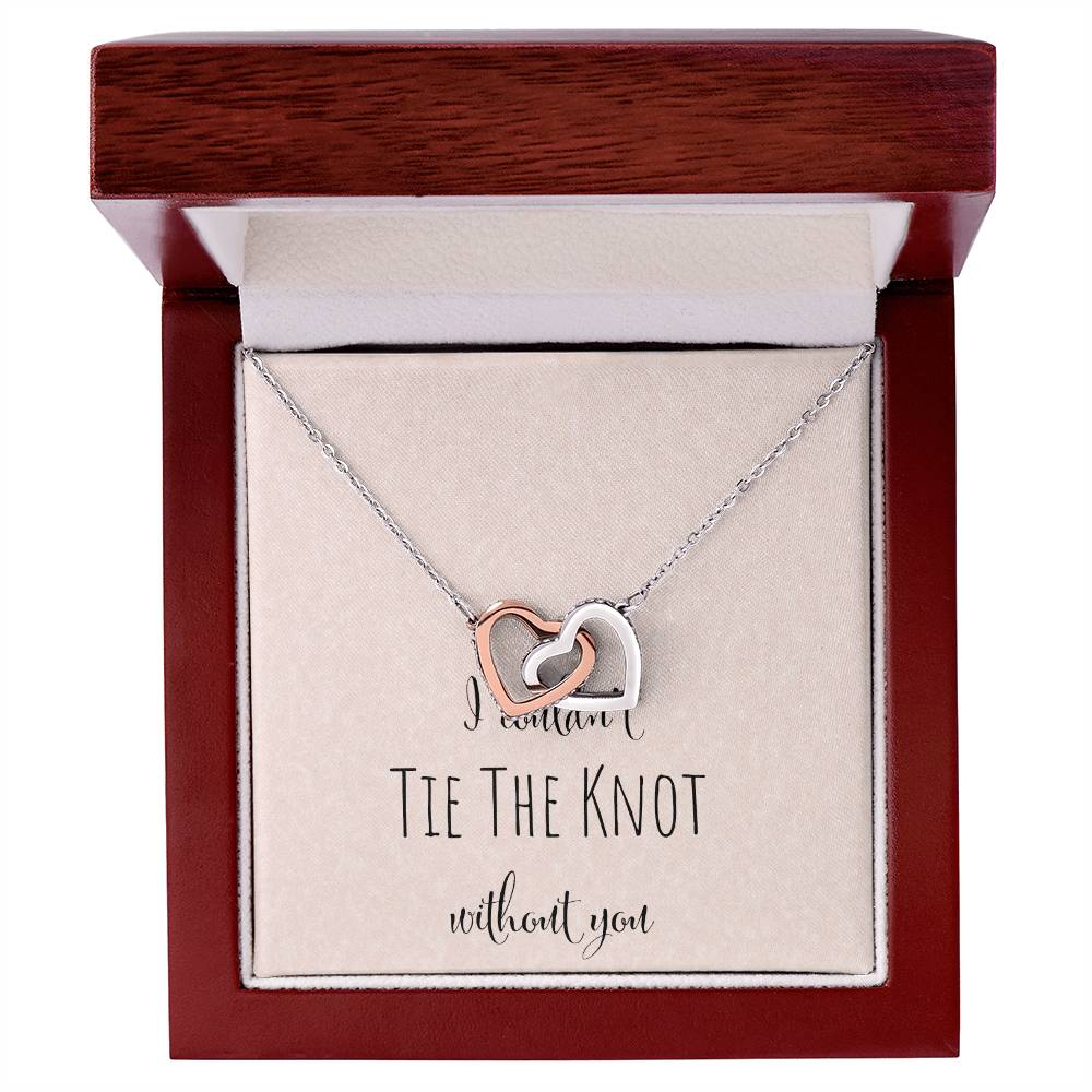 I Can'T Tie The Knot Without You - Pink Interlocking Hearts Necklace