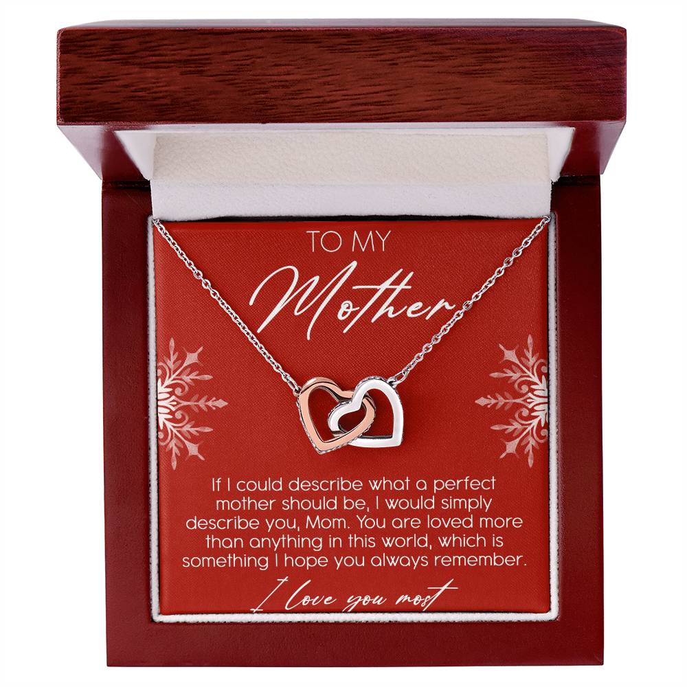 To My Mother Interlocking Hearts Necklace Message Card
