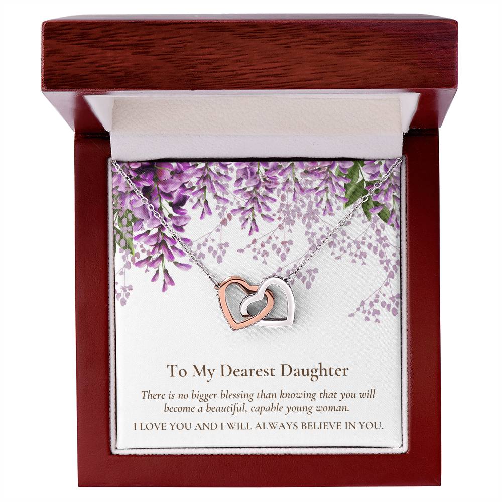 Interlocking Hearts Dearest Daughter Pendant Necklace Interlocking Hearts Necklace
