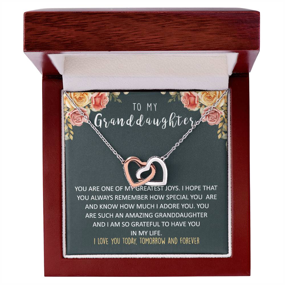 Granddaughter Interlocking Heart Necklace Interlocking Hearts Necklace