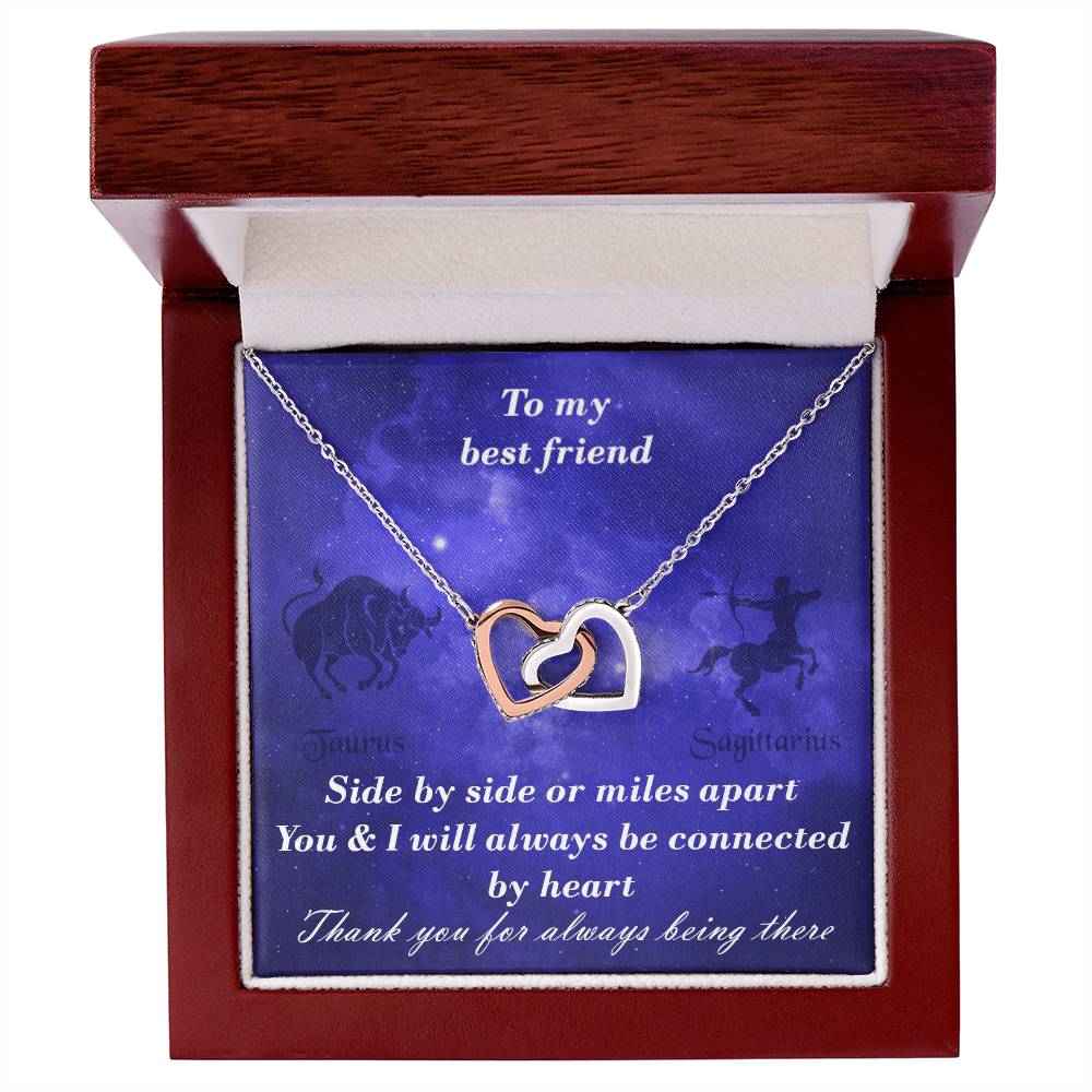 Taurus To Sagittarius Best Friend Interlocked Hearts Necklace Interlocking Hearts Necklace