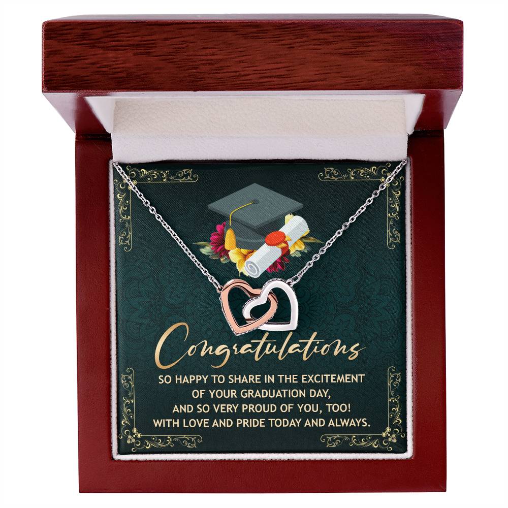 Perfect Gift For Graduation Day Interlocking Hearts Necklace