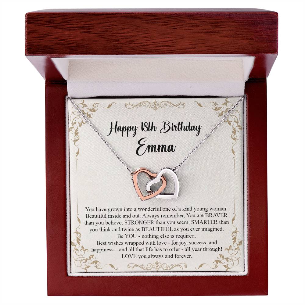 18Th Birthday Gift For Girls 18St Birthday Gift Necklace Birthday Gift Jewelry Gift For Daughter Niece Granddaughter Or Sister Interlocking Hearts Necklace