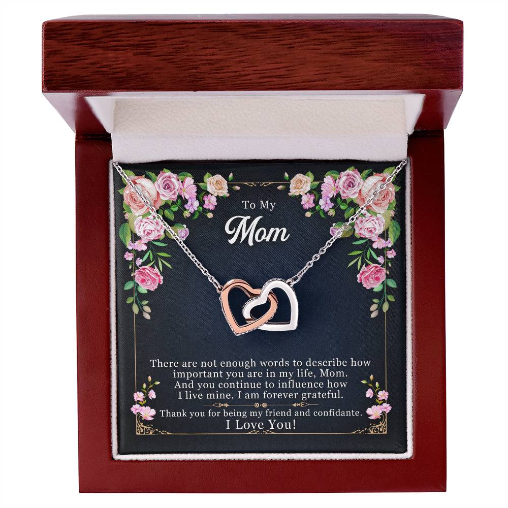 Love 4 Mom Interlocking Hearts Necklace