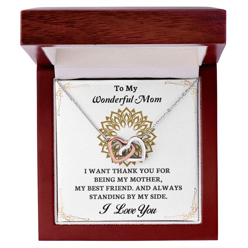To My Mom - My Best Friend - Interlocking Hearts Necklace
