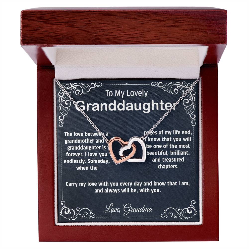 Granddaughter Gift From Grandma Grandmother To Granddaughter To My Granddaughter Necklace Granddaughter Birthday Graduation Gift Interlocking Hearts Necklace