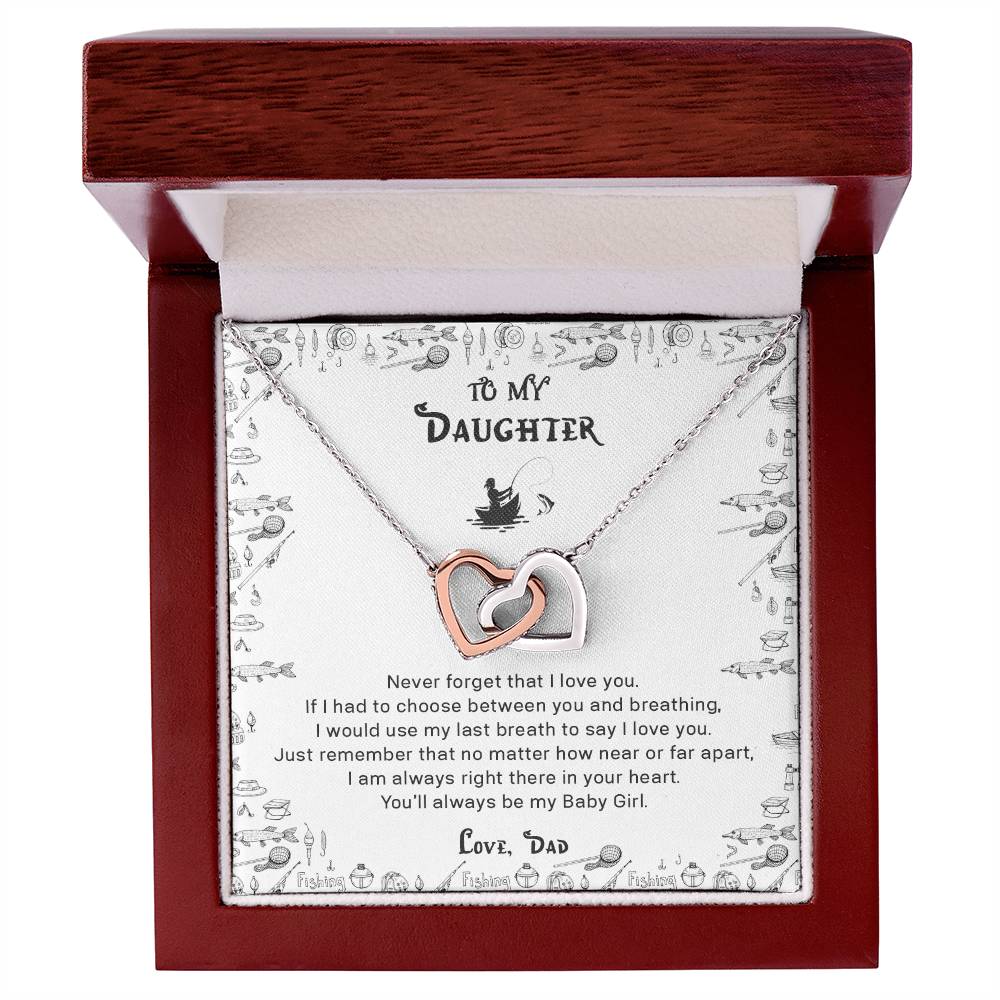 You'Ll Always Be Fishing'S Daughter - Interlocking Hearts Necklace