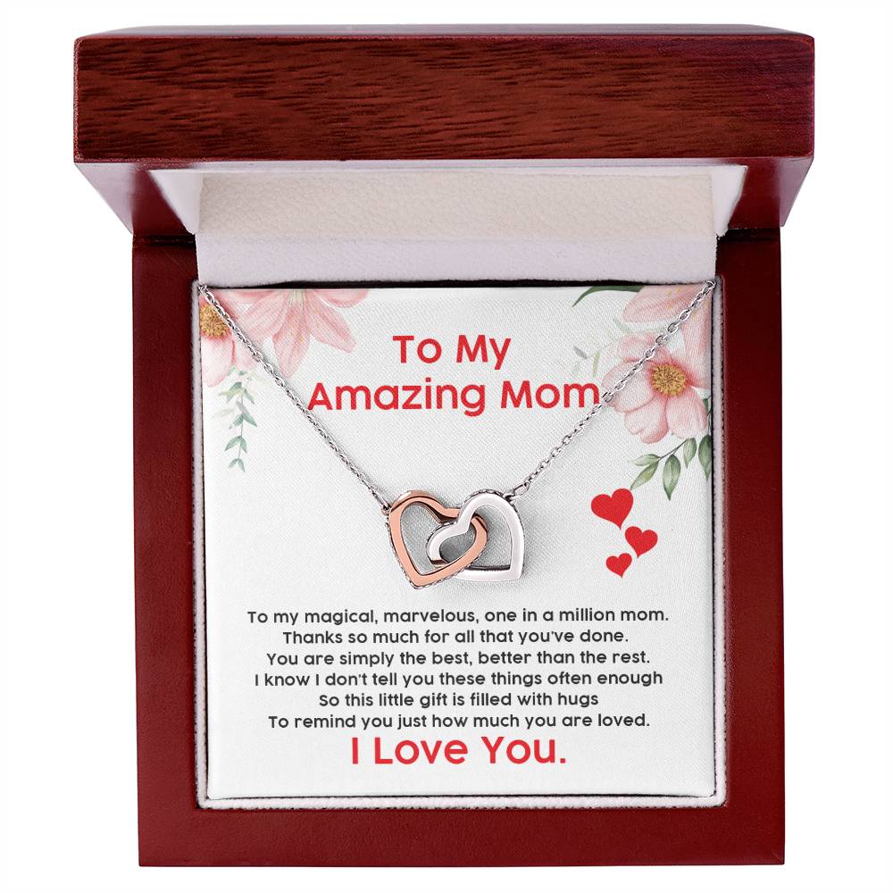 Gift For Mom - Interlocking Hearts Necklace