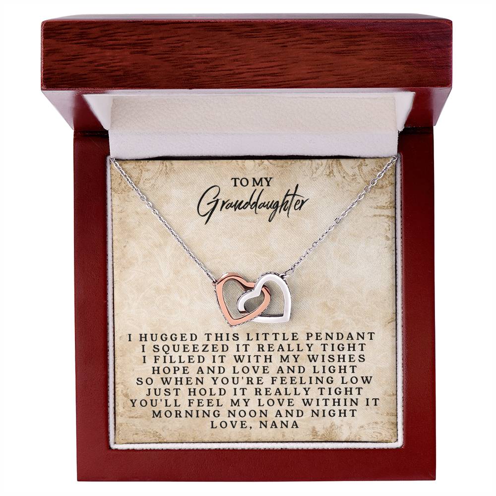 To My Granddaughter Necklace Birthday Gift For Granddaughter Necklace For Granddaughter From Grandma Granddaughter Necklace Interlocking Hearts Necklace