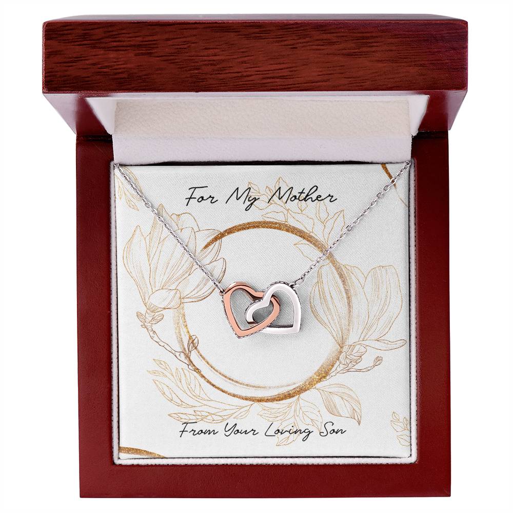 Two Hearts Necklace For My Mother Interlocking Hearts Necklace