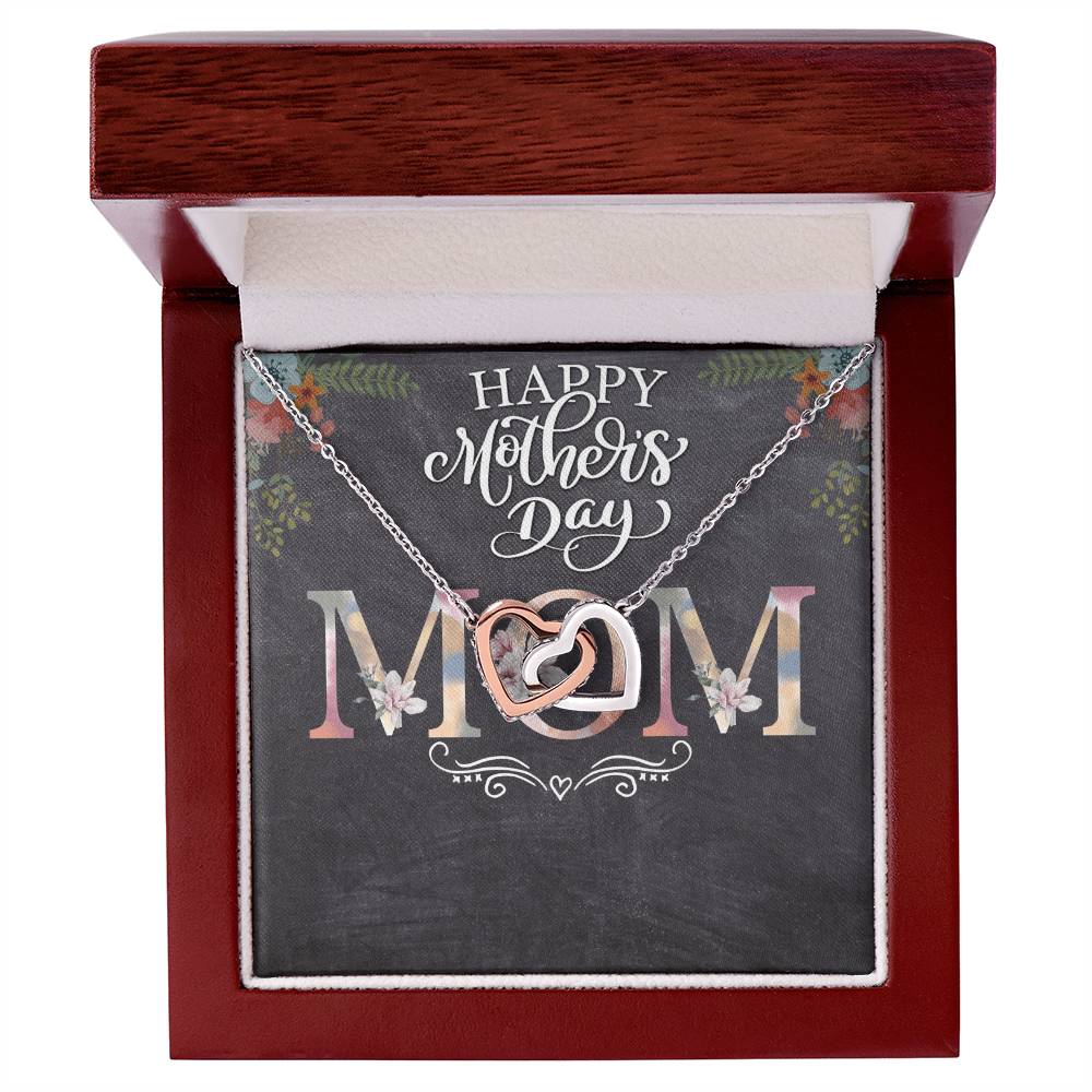 Happy Mother'S Day Mom - Interlocking Hearts Necklace
